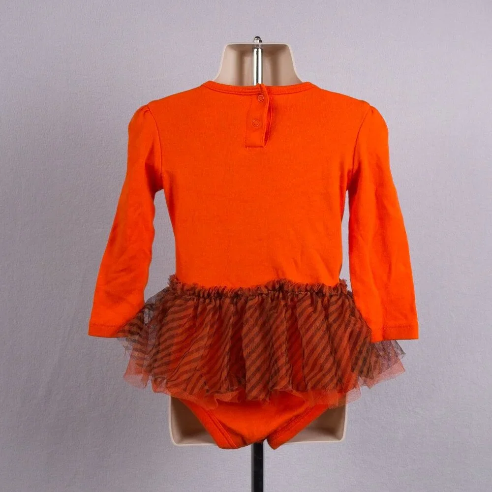 Way To Celebrate Girls Size 12 Months Halloween Pumpkin Tutu Bodysuit